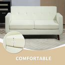 HOMCOM Modern Upholstered Fabric Loveseat Sofa for Living Room, Cream