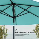 Outsunny 2.6M Garden Parasol Umbrella with Aluminium Pole, Tilt, Turquoise