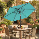Outsunny 2.6M Garden Parasol Umbrella with Aluminium Pole, Tilt, Turquoise
