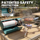 Outsunny Camping Stove With Safety Shut-Off, Piezo Ignition Gas Stove Green