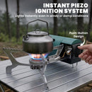 Outsunny Camping Stove With Safety Shut-Off, Piezo Ignition Gas Stove Green