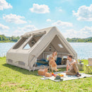 Outsunny Inflatable Tent, 4 Season Hot Tent 10000mm Waterproof, Khaki