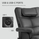 HOMCOM Massage Recliner Chair with Footstool and Hidden Storage