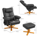 HOMCOM Massage Recliner Chair with Footstool and Hidden Storage