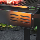 Outsunny Charcoal Spit Roasting Machine w/ 3-Tier Grill Grate & Foldable Shelves