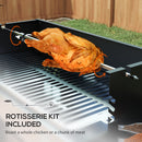 Outsunny Charcoal Spit Roasting Machine w/ 3-Tier Grill Grate & Foldable Shelves
