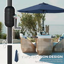 Outsunny 2.6M Garden Parasol Umbrella with Aluminium Pole, Tilt, Navy Blue
