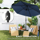 Outsunny 2.6M Garden Parasol Umbrella with Aluminium Pole, Tilt, Navy Blue