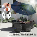 Outsunny 2.6M Garden Parasol Umbrella with Aluminium Pole, Tilt, Navy Blue