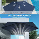 Outsunny 2.6M Garden Parasol Umbrella with Aluminium Pole, Tilt, Navy Blue