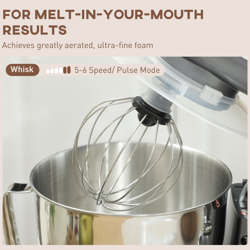 HOMCOM Electric Stand Mixer, 4.5L Food Mixer with Dough Hook, Whisk