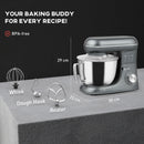 HOMCOM Electric Stand Mixer, 4.5L Food Mixer with Dough Hook, Whisk
