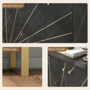 HOMCOM Sideboard Storage Cupboard with Metal Legs for Living Room, Black