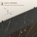 HOMCOM Sideboard Storage Cupboard with Metal Legs for Living Room, Black