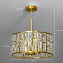 HOMCOM Modern Flush Mount Ceiling Light, Crystal Chandelier For Living Room