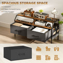 HOMCOM TV Stand Cabinet with 2 Foldable Drawers