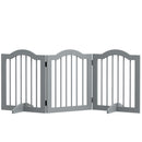 PawHut Freestanding Pet Gate Barrier 3 Pannel w/ Support Feet Light Grey