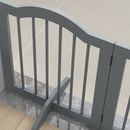 PawHut Freestanding Pet Gate Barrier 3 Pannel w/ Support Feet Light Grey