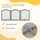 PawHut Freestanding Pet Gate Barrier 3 Pannel w/ Support Feet Light Grey