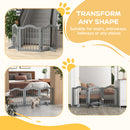 PawHut Freestanding Pet Gate Barrier 3 Pannel w/ Support Feet Light Grey