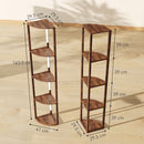 HOMCOM Corner Floor Lamp with Dimmable Warm White LED Light, Rustic Brown