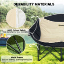 Outsunny Double Camping Chair For Adults With Armrests, Cup Holders - Green/Khaki