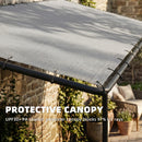 Outsunny 3 x 2 m Lean to Garden Pergola, Metal Frame Gazebo Pergola, Grey