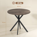 HOMCOM 80cm Round Dining Table, Industrial Kitchen Table With Steel Legs
