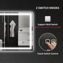 HOMCOM Bathroom Mirror With Bluetooth Clock Lights Demister Pad