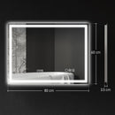 HOMCOM Bathroom Mirror With Bluetooth Clock Lights Demister Pad
