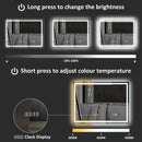 HOMCOM Bathroom Mirror With Bluetooth Clock Lights Demister Pad