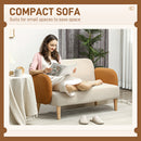 HOMCOM Modern 2 Seater Sofa W/ Rubber Wood Legs 130 X 74 X 76cm
