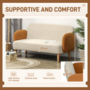 HOMCOM Modern 2 Seater Sofa W/ Rubber Wood Legs 130 X 74 X 76cm