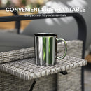 Outsunny Rattan Garden Recliner Chair Sun Lounger w/ Side Tray