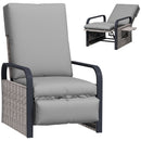 Outsunny Rattan Garden Recliner Chair Sun Lounger w/ Side Tray
