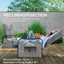 Outsunny Rattan Garden Recliner Chair Sun Lounger w/ Side Tray