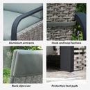 Outsunny Rattan Garden Recliner Chair Sun Lounger w/ Side Tray