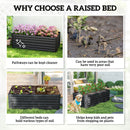 Outsunny Galvanised Steel Outdoor Raised Bed w/ Reinforced Rods, Black