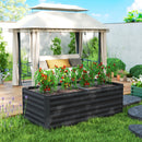 Outsunny Galvanised Steel Outdoor Raised Bed w/ Reinforced Rods, Black