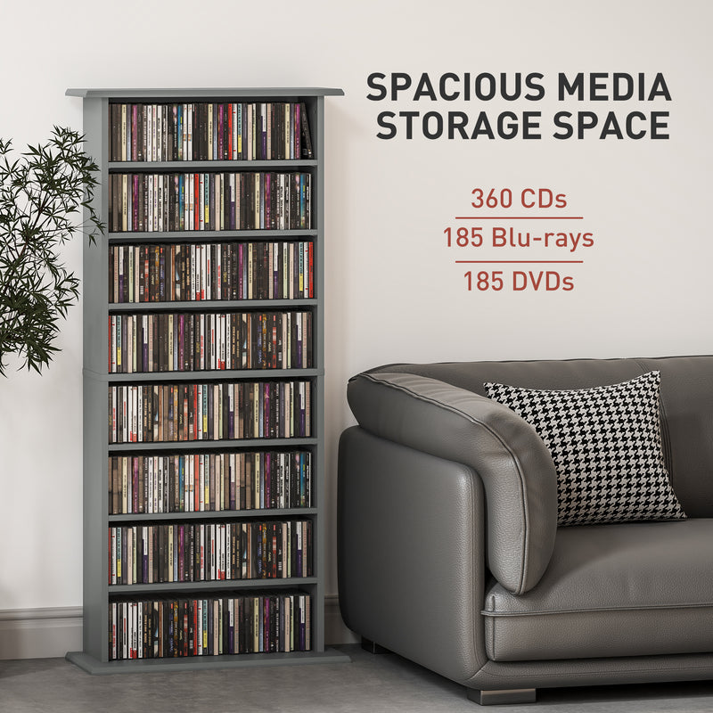 HOMCOM CD Storage Unit DVD Tower Blu-ray Storage Shelf For Living Room
