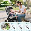 AIYAPLAY Baby Stroller with Adjustable Seat, Travel Pushchair