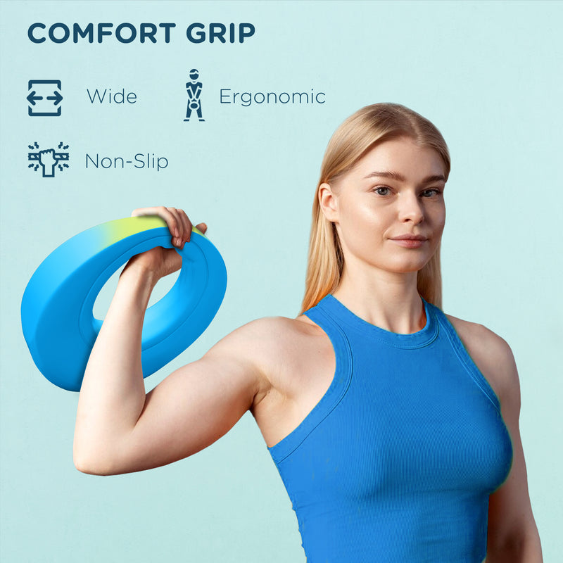SPORTNOW 12kg Kettlebell For Weight Lifting And Strength Training - Blue/Grey/Pink/Green
