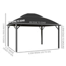 Outsunny 4 X 3(m) Polycarbonate Gazebo For Lawn, Yard, Patio, Deck