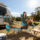 Outsunny Set of 2 Reclining Camping Chairs, Blue and Grey