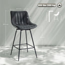 HOMCOM Swivel Bar Stools Set of 2, PU Leather Upholstered Bar Chairs, Black