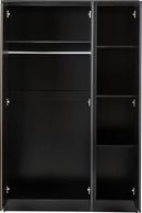 MALVERN 3 DOOR WARDROBE - BLACK