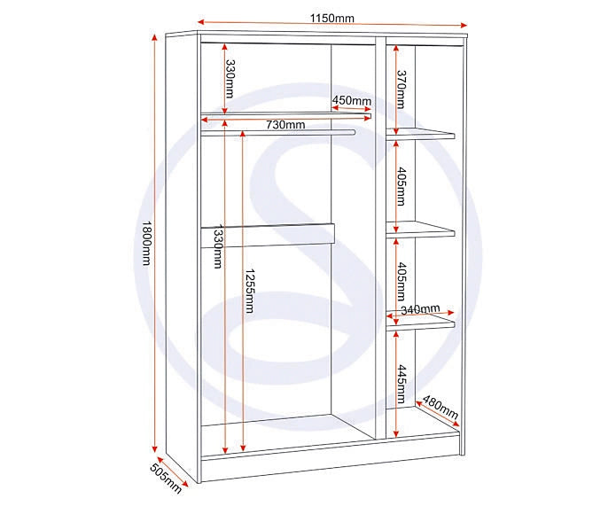 MALVERN 3 DOOR WARDROBE - GREY