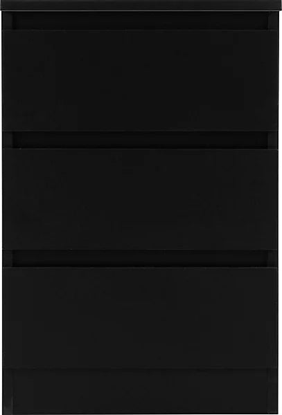 MALVERN 3 DRAWER BEDSIDE - BLACK