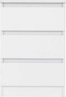 MALVERN 3 DRAWER BEDSIDE - WHITE