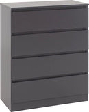 MALVERN 4 DRAWER CHEST - GREY - GREY